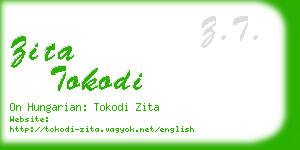 zita tokodi business card